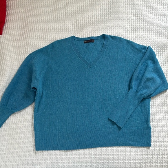 Marks and Spencer blue vneck sweater, size L. - Picture 1 of 6
